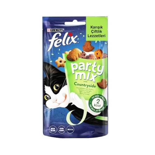 Felix Party Mix Ördek, Hindi ve Tavşanlı Kedi Ödül Maması 60gr