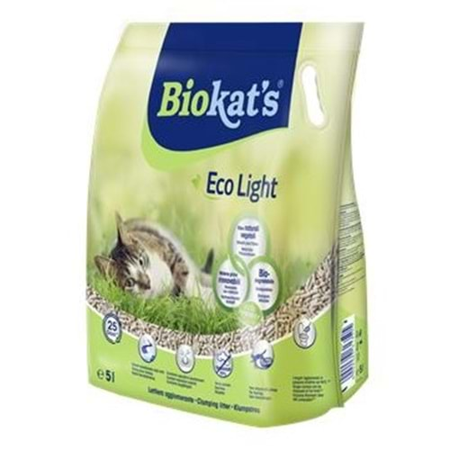 Biokats Eco Light Pelet Kedi Kumu 5 Lt. (Kokusuz)