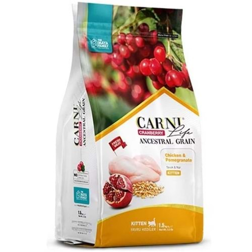 Carni Life D.Tahıllı Kitten Kedi Maması 1 Kg (Tavuk&Nar)