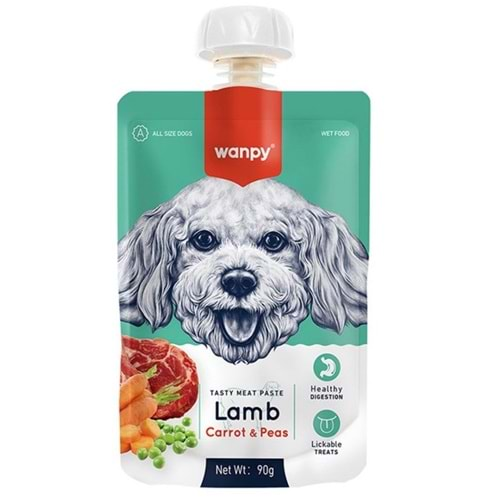 Wanpy Taze Kuzulu & Havuçlu Köpek Et Ezmesi 90 gr