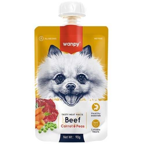 Wanpy Taze Sığır Etli & Havuçlu Köpek Et Ezmesi 90 gr