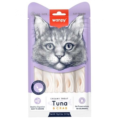 Wanpy Ton-Yengeç Krema Likit Kedi Ödülü 5x14gr kutu