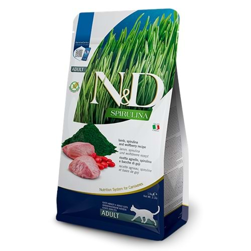 N&D Spirulina Adult Kedi Maması 1.5 Kg (Kuzu)