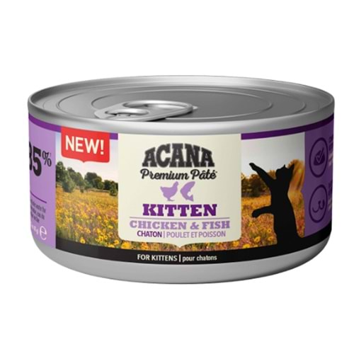 Acana Premium Pate Kitten Kedi Konservesi 85 Gr. (Tavuk&Balık)