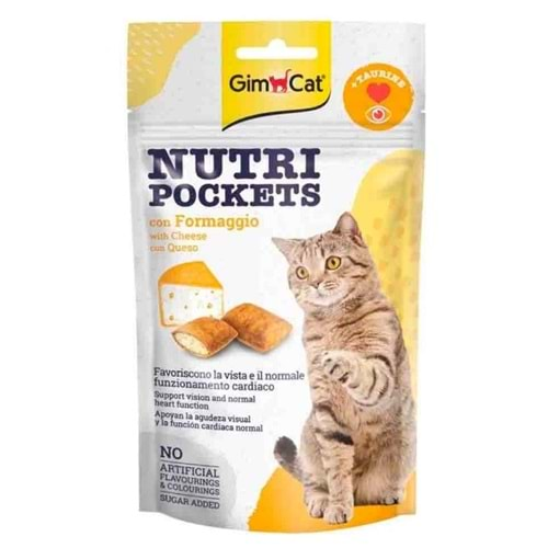 GimCat Nutripockets Peynirli ve Taurinli Kedi Ödül Maması 60gr