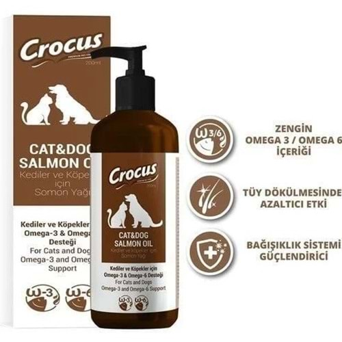 Crocus Kedi-Köpek Somon Yağı 200 ML.