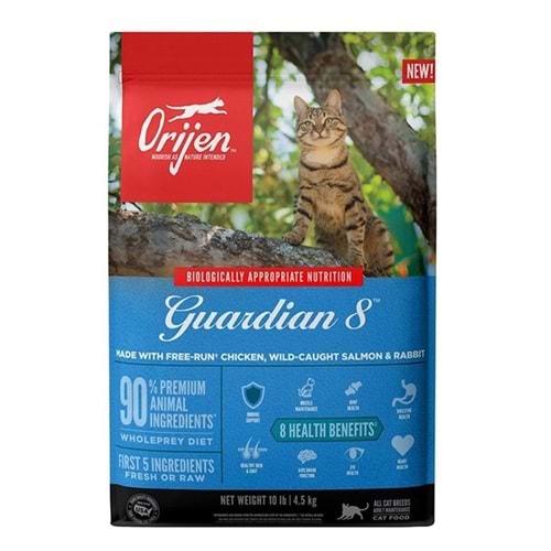 Orijen Guardian 8 Adult Kedi Maması 4.5 Kg (Tavuk&Somon&Hindi&Ringa)