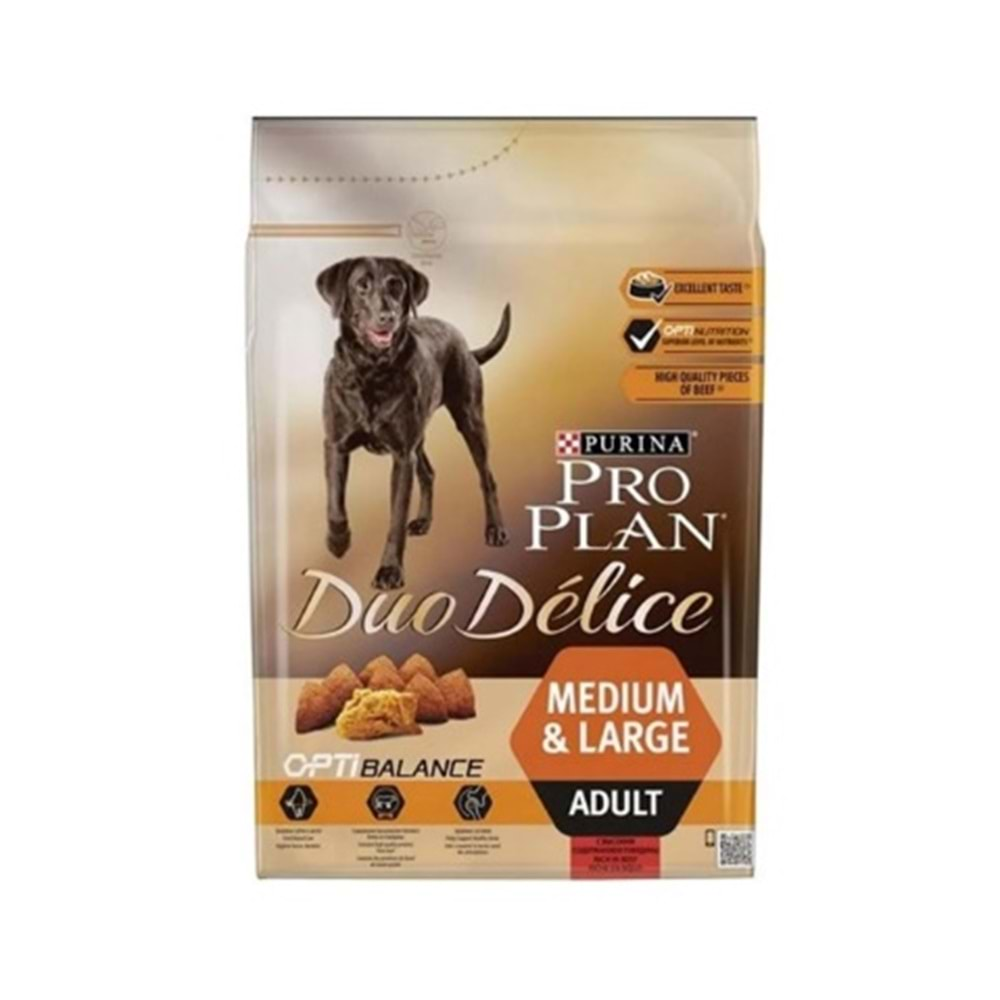 Pro Plan Duo Delice M/L Adult Köpek Maması 2.5 Kg (Biftek)