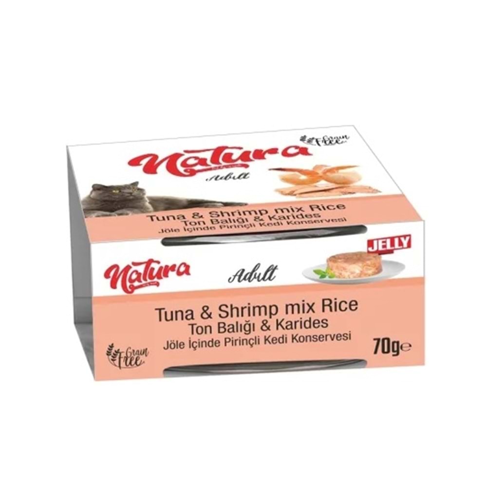 Natura Ton Balıklı ve Karidesli Yetişkin Kedi Konservesi 70gr