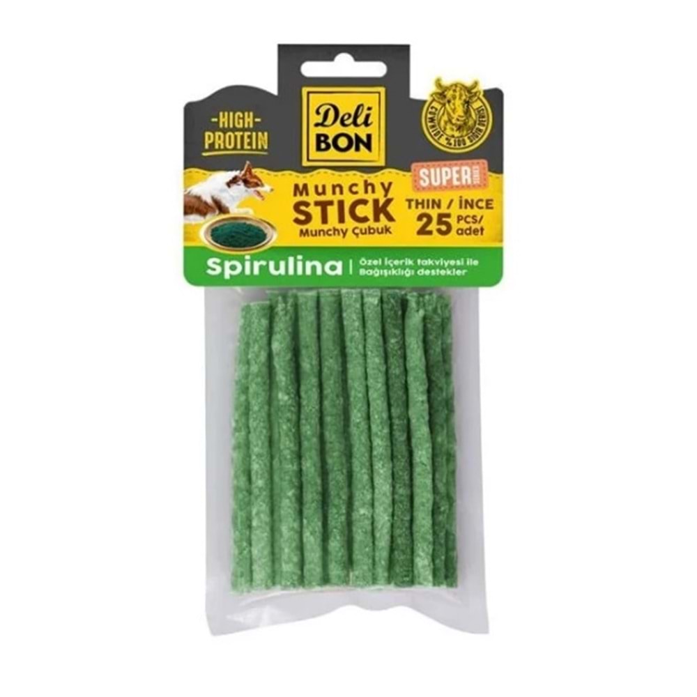 Delibon Super Munchy Çubuk Spirulinalı İnce 25'li